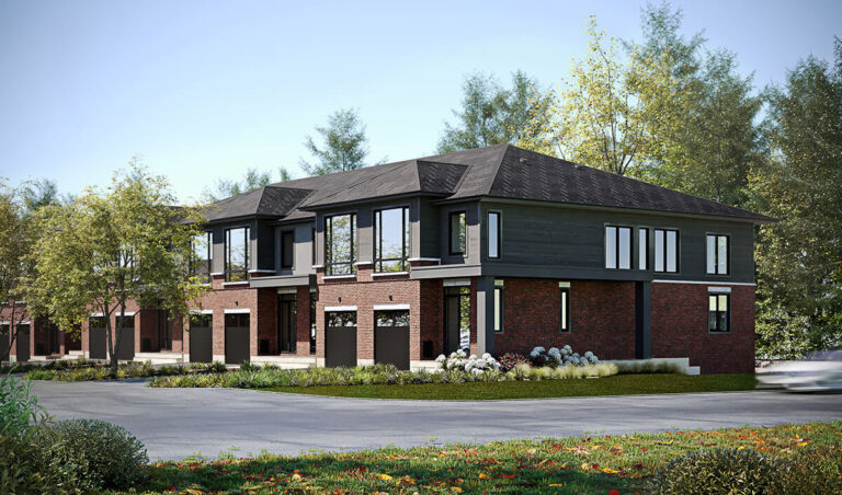Red brick Klondike Ridge townhome exterior